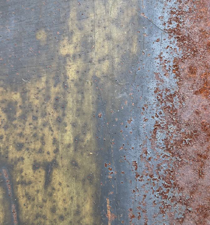Évolution de l’oxydation sur une plaque utilisée pour la Fabrication Corten sur mesure